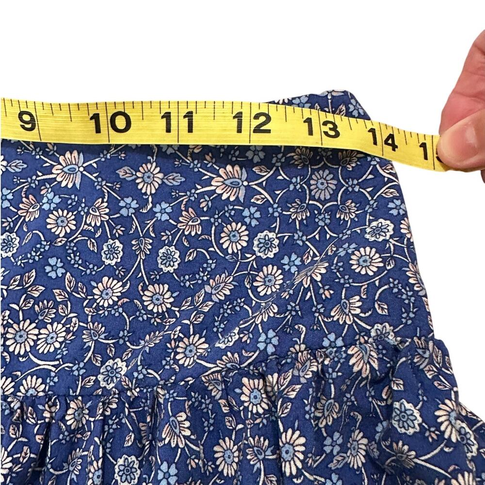 Natural Life Blue Floral Smocked Waist Tiered Maxi Skirt Size S Boho Prairie - Picture 5 of 7